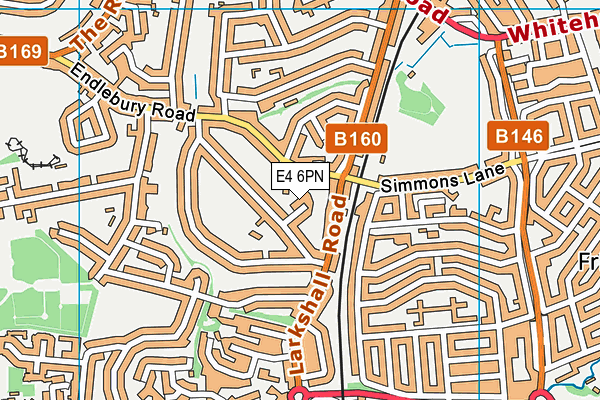 E4 6PN map - OS VectorMap District (Ordnance Survey)