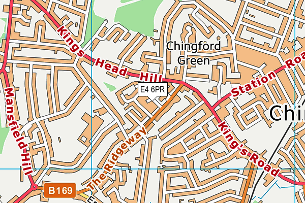 E4 6PR map - OS VectorMap District (Ordnance Survey)