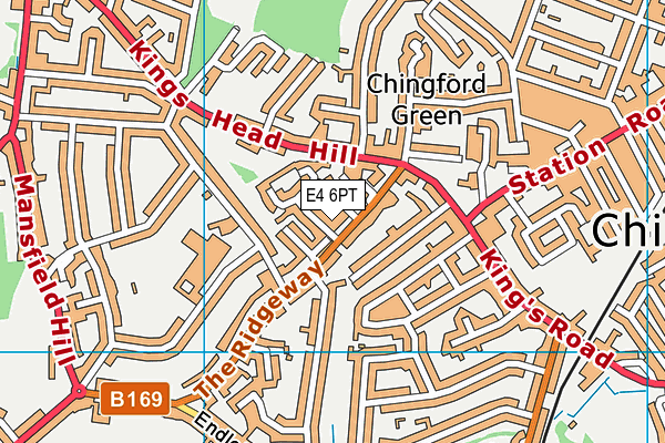 E4 6PT map - OS VectorMap District (Ordnance Survey)