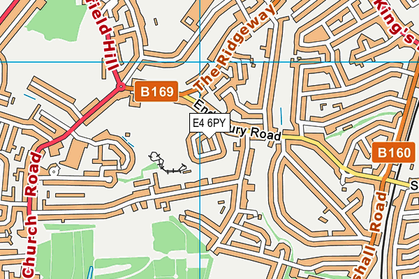 E4 6PY map - OS VectorMap District (Ordnance Survey)