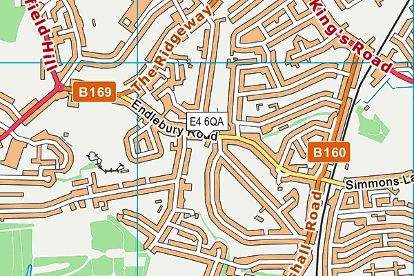 E4 6QA map - OS VectorMap District (Ordnance Survey)