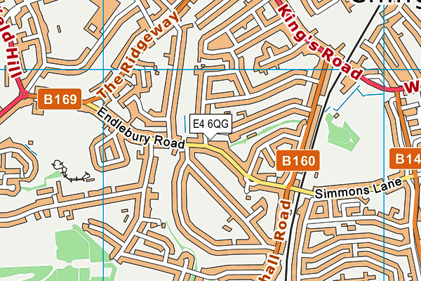 E4 6QG map - OS VectorMap District (Ordnance Survey)