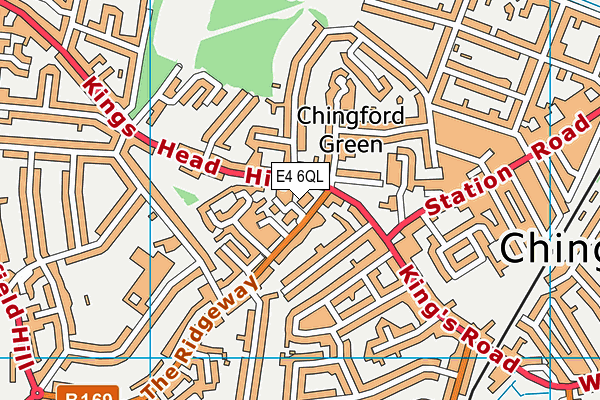 E4 6QL map - OS VectorMap District (Ordnance Survey)