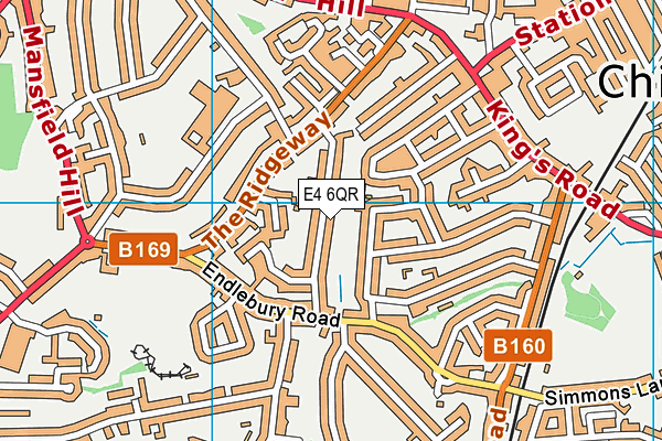 E4 6QR map - OS VectorMap District (Ordnance Survey)