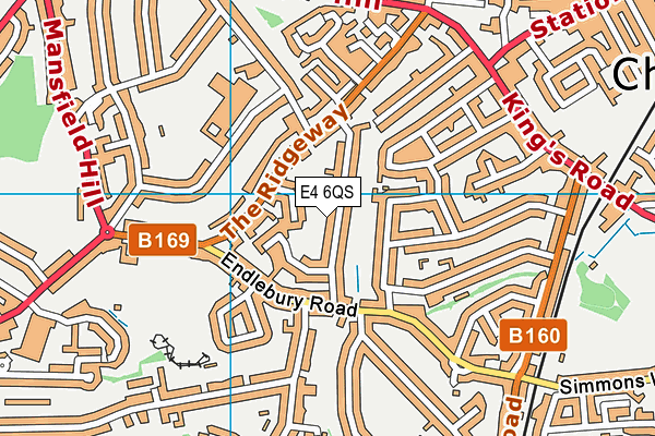 E4 6QS map - OS VectorMap District (Ordnance Survey)