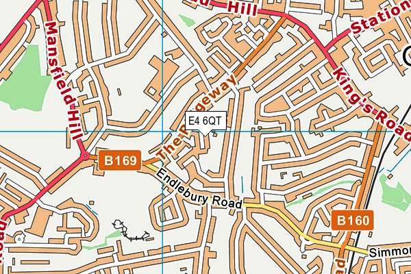 E4 6QT map - OS VectorMap District (Ordnance Survey)