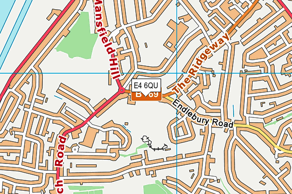 E4 6QU map - OS VectorMap District (Ordnance Survey)