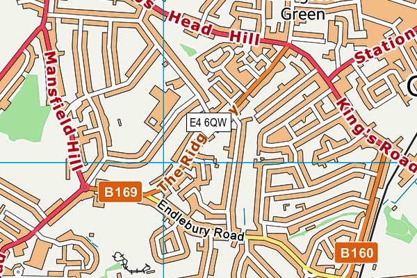 E4 6QW map - OS VectorMap District (Ordnance Survey)