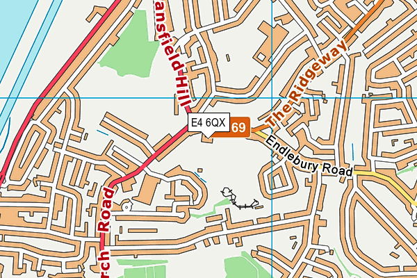 E4 6QX map - OS VectorMap District (Ordnance Survey)