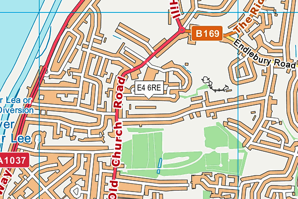 E4 6RE map - OS VectorMap District (Ordnance Survey)