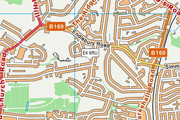 E4 6RU map - OS VectorMap District (Ordnance Survey)