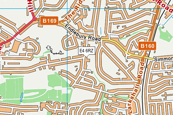 E4 6RZ map - OS VectorMap District (Ordnance Survey)