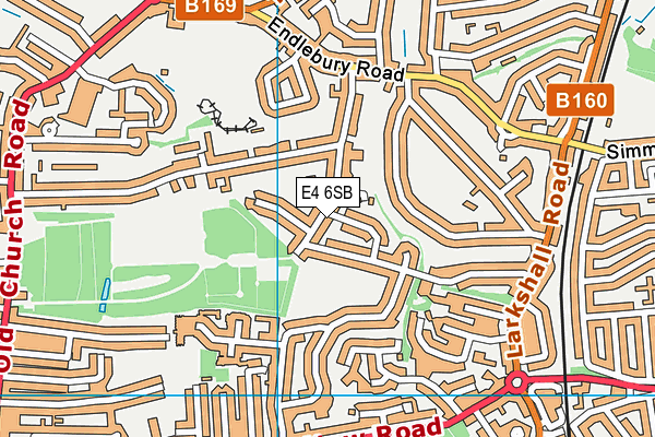 E4 6SB map - OS VectorMap District (Ordnance Survey)