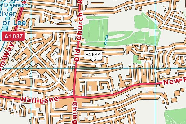 E4 6SY map - OS VectorMap District (Ordnance Survey)