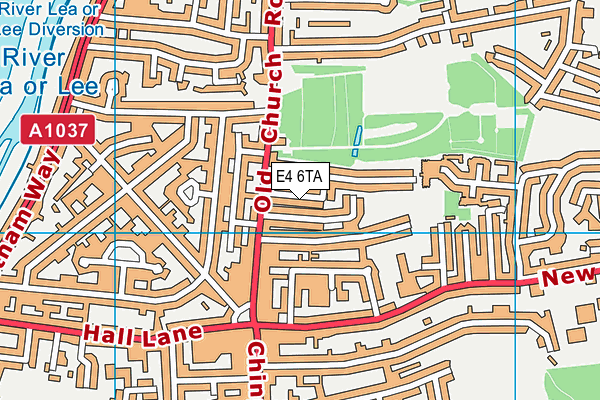 E4 6TA map - OS VectorMap District (Ordnance Survey)