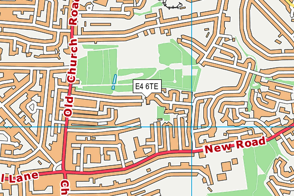 E4 6TE map - OS VectorMap District (Ordnance Survey)