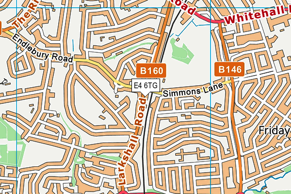 E4 6TG map - OS VectorMap District (Ordnance Survey)