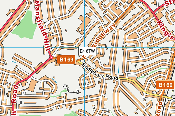 E4 6TW map - OS VectorMap District (Ordnance Survey)