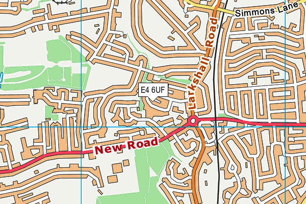 E4 6UF map - OS VectorMap District (Ordnance Survey)