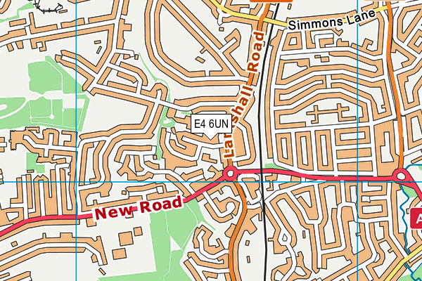 E4 6UN map - OS VectorMap District (Ordnance Survey)