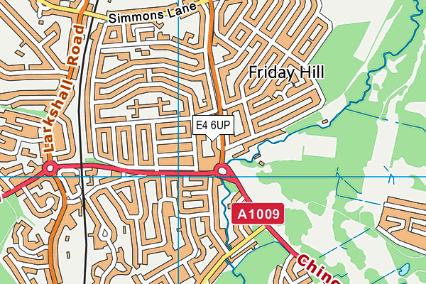 E4 6UP map - OS VectorMap District (Ordnance Survey)