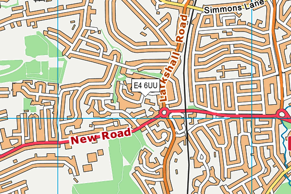 E4 6UU map - OS VectorMap District (Ordnance Survey)