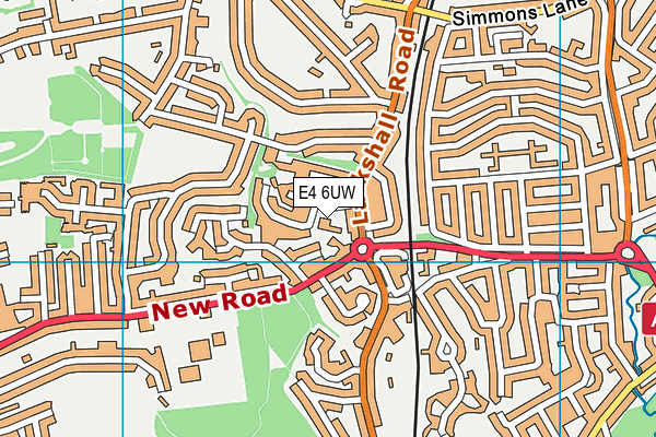 E4 6UW map - OS VectorMap District (Ordnance Survey)