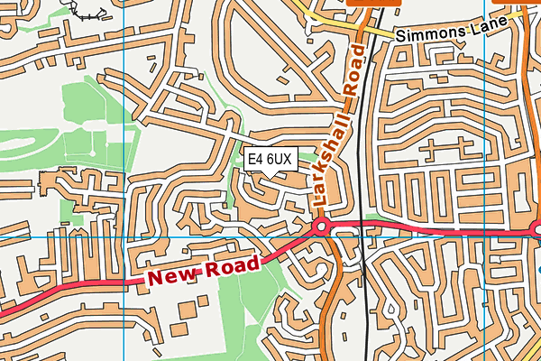 E4 6UX map - OS VectorMap District (Ordnance Survey)