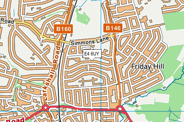 E4 6UY map - OS VectorMap District (Ordnance Survey)