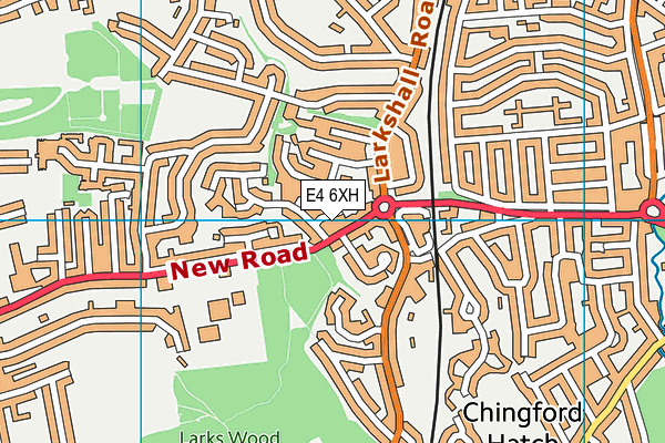 E4 6XH map - OS VectorMap District (Ordnance Survey)