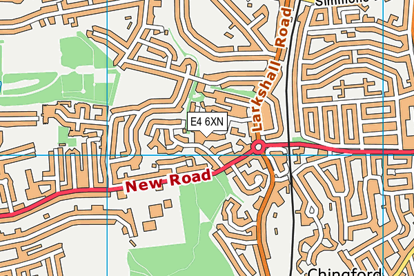 E4 6XN map - OS VectorMap District (Ordnance Survey)