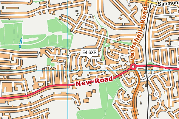 E4 6XR map - OS VectorMap District (Ordnance Survey)