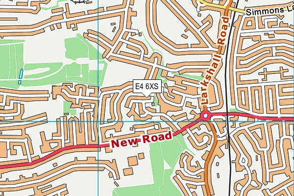 E4 6XS map - OS VectorMap District (Ordnance Survey)