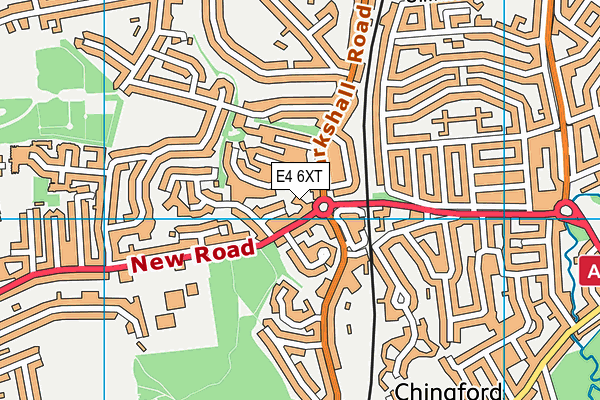 E4 6XT map - OS VectorMap District (Ordnance Survey)