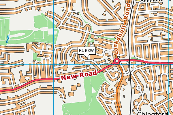 E4 6XW map - OS VectorMap District (Ordnance Survey)