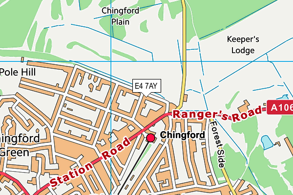 E4 7AY map - OS VectorMap District (Ordnance Survey)