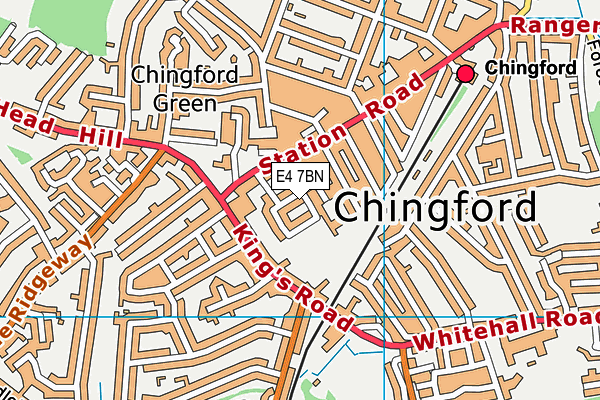 E4 7BN map - OS VectorMap District (Ordnance Survey)