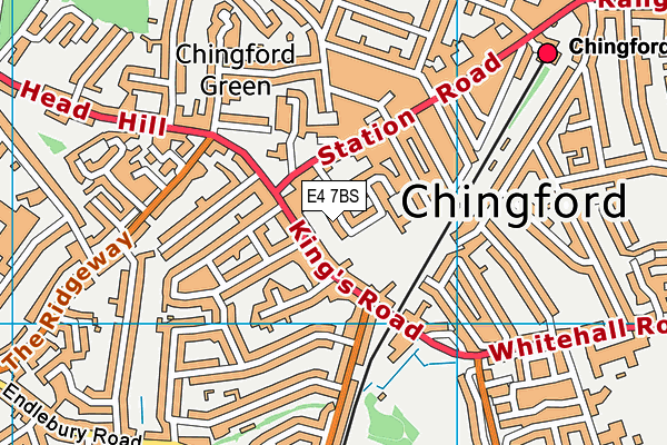 E4 7BS map - OS VectorMap District (Ordnance Survey)