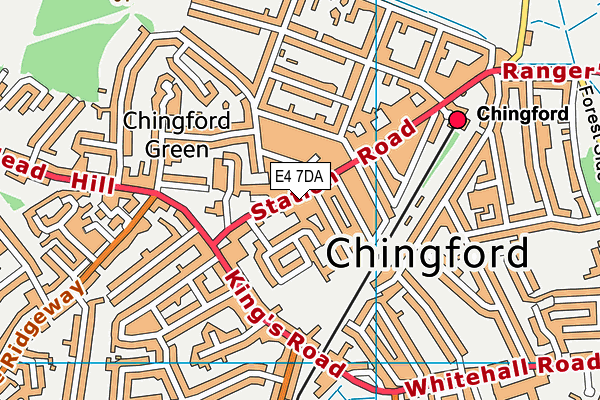 E4 7DA map - OS VectorMap District (Ordnance Survey)