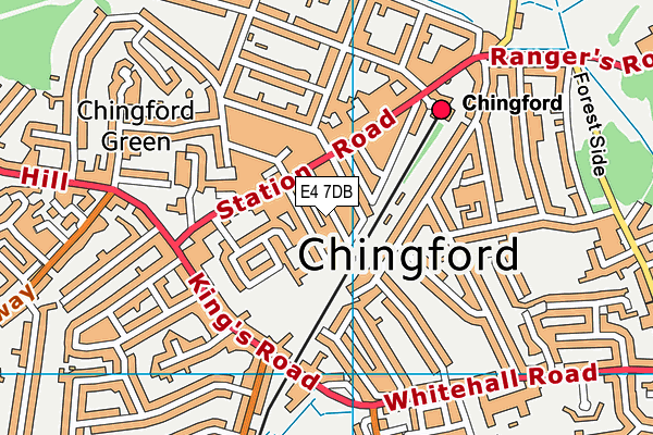 E4 7DB map - OS VectorMap District (Ordnance Survey)