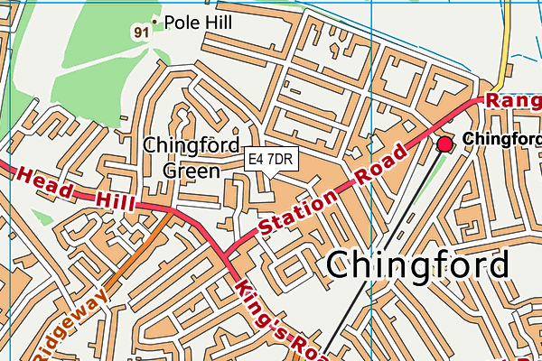 E4 7DR map - OS VectorMap District (Ordnance Survey)