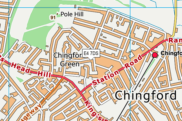 E4 7DS map - OS VectorMap District (Ordnance Survey)