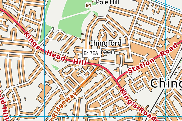 E4 7EA map - OS VectorMap District (Ordnance Survey)