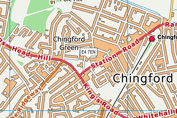 Chingford Assembly Hall map (E4 7EN) - OS VectorMap District (Ordnance Survey)