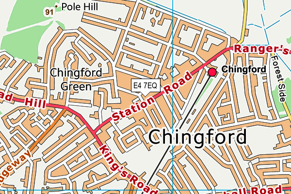 E4 7EQ map - OS VectorMap District (Ordnance Survey)