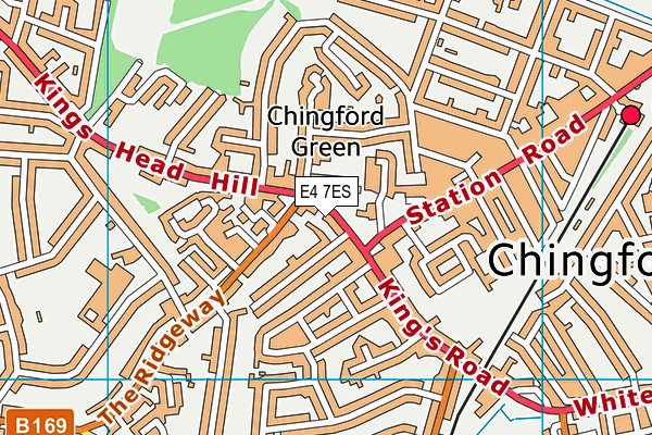 E4 7ES map - OS VectorMap District (Ordnance Survey)