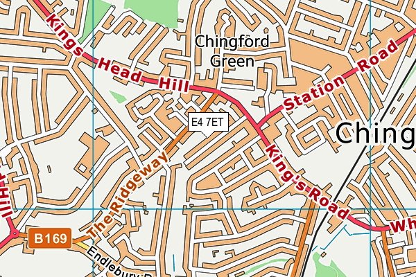 E4 7ET map - OS VectorMap District (Ordnance Survey)