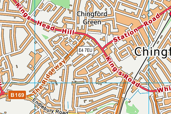 E4 7EU map - OS VectorMap District (Ordnance Survey)