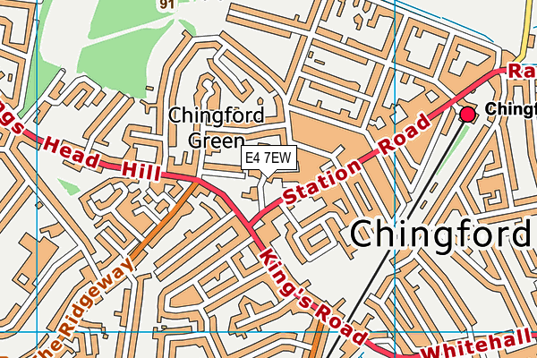 E4 7EW map - OS VectorMap District (Ordnance Survey)