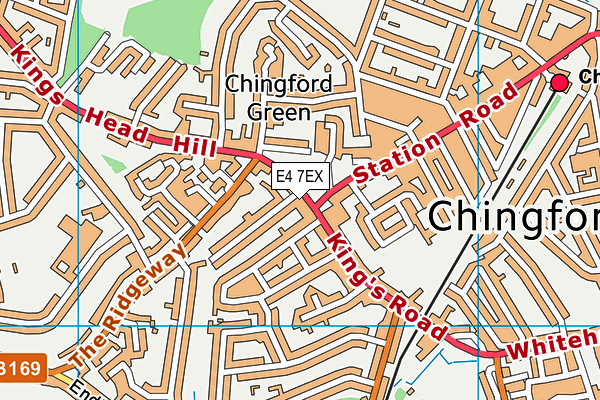 E4 7EX map - OS VectorMap District (Ordnance Survey)